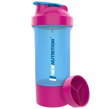 Imagem de Coqueteleira Smart 3 Partes 600ml Azul com Tampa Rosa NEWNUTRITION, Se