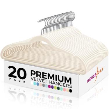 Imagem de Cabides de veludo HOUSE DAY Premium (pacote com 20, marfim)