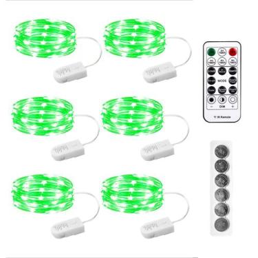 Imagem de Fairy Lights SINAMER Green alimentado por bateria de 7 pés e 20 Leds c