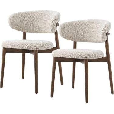 Imagem de Cadeira De Jantar De Madeira Maciça, Cadeira De Lazer Sem Braços De Madeira Maciça Estofada, Cadeira De Leitura Com Encosto Curvo, Cadeira De Estudo, Cadeira De Lazer Com Vara, A, One Size