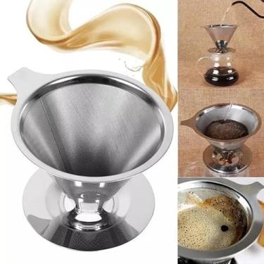 Imagem de Coador De Cafe Aço Inox Reutilizavel Ecologico Tamanho 102