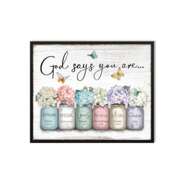 Imagem de Wall Art HLJ ART Deus diz que você é citações inspiradoras
