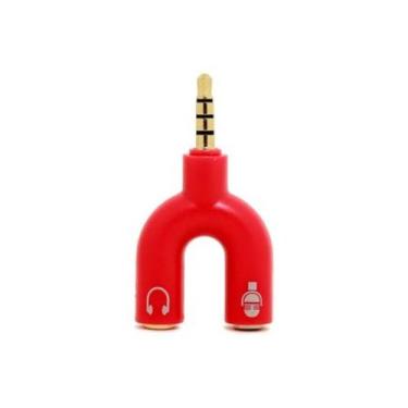 Imagem de Adaptador divisor de áudio de 3,5 mm para microfone e fone de ouvido -