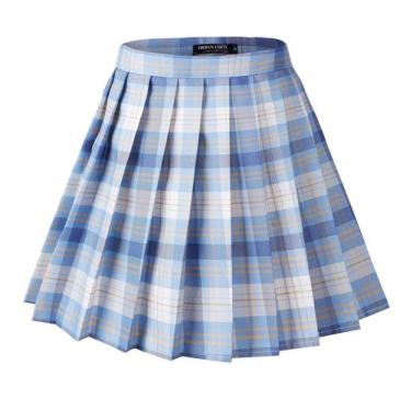 Imagem de Saia Urban CoCo xadrez plissada mini para mulheres tamanho GG