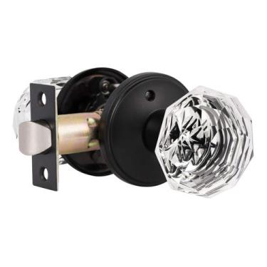 Imagem de Maçaneta de vidro de cristal Gobrico para banheiro de quarto preta