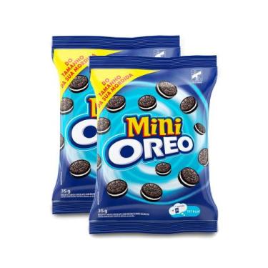 Imagem de Kit 2 Biscoito recheado Mini Oreo original 35g - Lacta