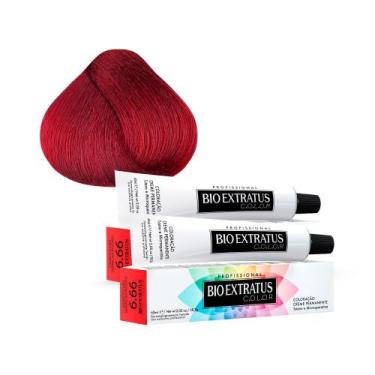 Imagem de Kit 2 Tintura Creme Bio Extratus Color Louro Escuro Vermelho Intenso 6