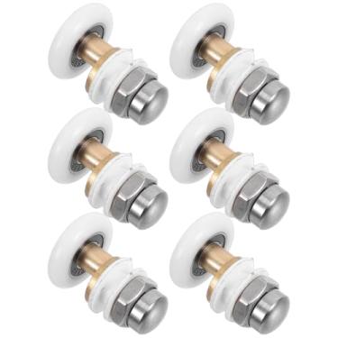 Imagem de BESTonZON Conjunto de 6 rolos de porta de chuveiro deslizantes com 23 mm de diâmetro para instalação de vidro