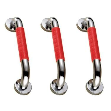 Imagem de Barra de Apoio 40cm Alça Antiderrapante Kit 3 uni Suporte Anti Queda B