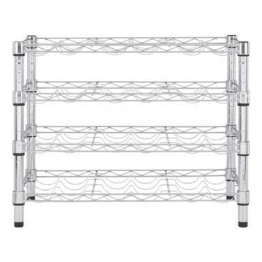 Imagem de Estante Adega De Vinho Aco Inox 47x60x35cm - 24 Garrafas Cinza