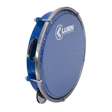 Imagem de Pandeiro 08" Abs Azul 6 Afin Plat Inx Ferragem Cromada Holografico Azul