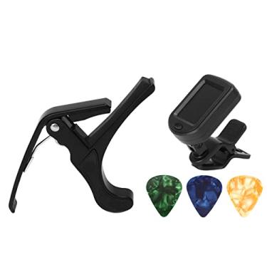 Imagem de QANYEGN Conjunto de sintonizadores de guitarra de guitarra, afinador de pick de guitarra com exibição de LED, clipes no sintonizador de guitarra para guitarra elétrica acústica, ba