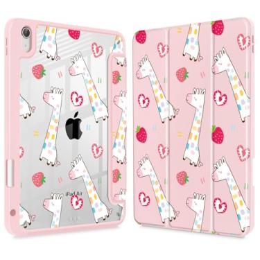 Imagem de Lepeoac Capa para iPad Air 11 polegadas (M3 2025/M2 2024) 6ª geração/iPad Air 10,9 polegadas 2022 2020 Air 5ª/4ª geração, porta-lápis Buit in com capa traseira transparente transparente despertar