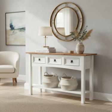 Imagem de Aparador 3 Gavetas Madeira Maciça - stox, Branco