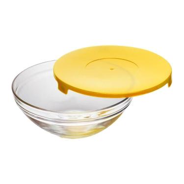 Imagem de Tigela de Vidro com Tampa Amarelo 480ml 1 peça - Casambiente