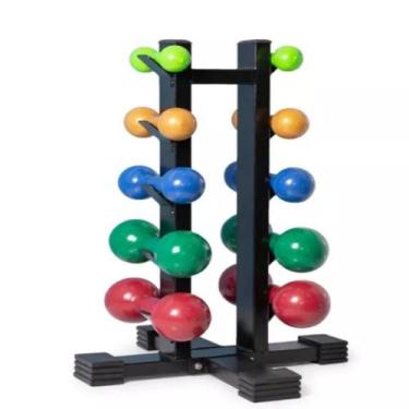 Imagem de Kit Suporte Torre Expositor + 5 Pares Halteres 1 A 5 Kg - Line Fitness