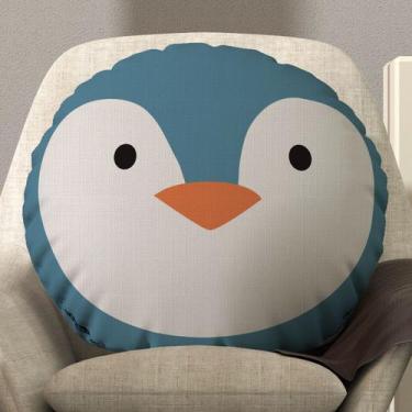 Imagem de Almofada Redonda Avulsa Cheia Infantil Bichinhos 45cm x 45cm - Enchime