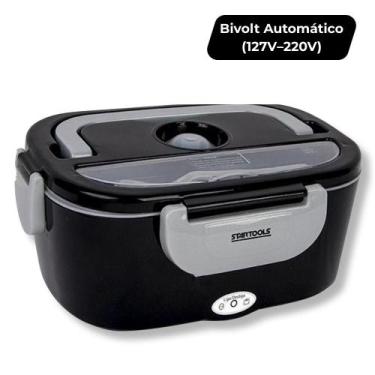 Imagem de Marmiteira Marmita Elétrica Térmica de Alimento Bivolt Preta 1,5 Litro