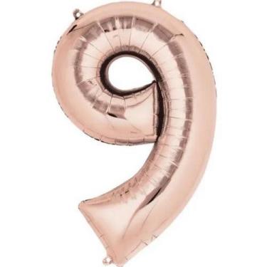 Imagem de Balão Número Metalizado Rose Gold 75cm - PartiuFesta, 9