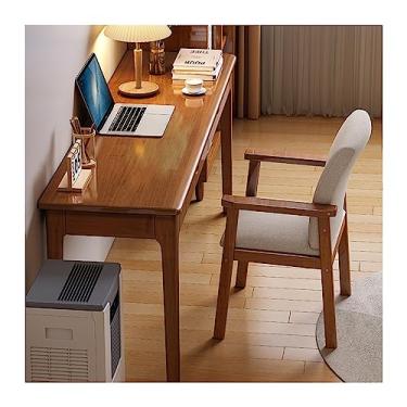 Imagem de GRFIT Mesa de escritório de madeira maciça estreita mesa de PC mesa de escritório doméstico mesa de PC quarto mesa de estudo pequena mesa de escrita doméstica mesa de PC (cor: 1, tamanho: 120 * 45
