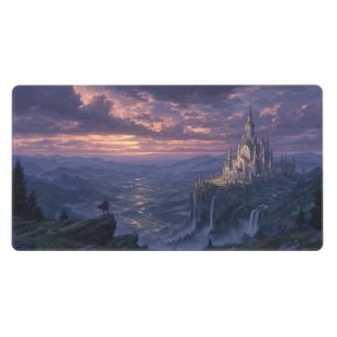 Imagem de Tapete de rato grande Mysterious World Anime Mouse Pad Grande Gaming Mousepad Galaxy Print Tapete de mesa com base de borracha antiderrapante superfície lisa bordas costuradas para PC Gamer Office 75