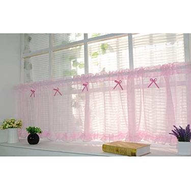 Imagem de Cortina curta de cozinha romântica decoração de casa cortinas de cozinha, Country Style Voile transparente café bistro cortina, cortinas curtas para quarto / casa de banho, janela nível cortinas 1