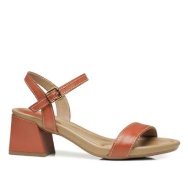 Imagem de Sandália Pegada Feminino em Couro Telha 234306-04-Feminino