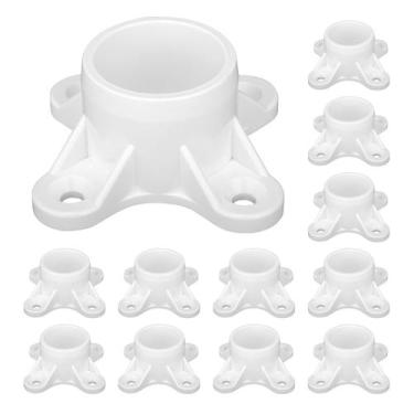 Imagem de Flange de PVC, 2 conexões de tubo de PVC para suporte de haste DIY, 12