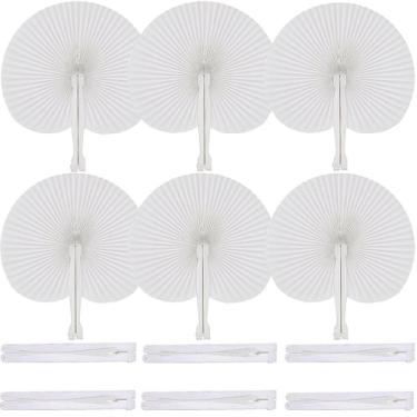 Imagem de Ventiladores de mão dobráveis Bestage, 100 pacotes brancos para festa 