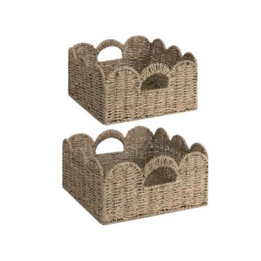 Imagem de Conjunto de cestas de vime recortadas StorageWorks, 24x24x13 cm, pacot