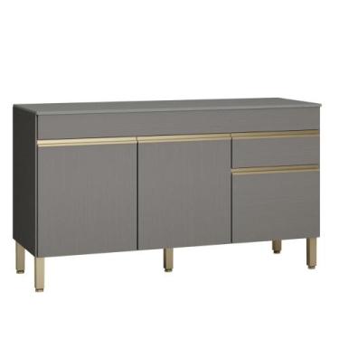 Imagem de Balcão Gabinete de Pia 150 cm 3 Portas Com Tampo Kits Paraná - Kit's P