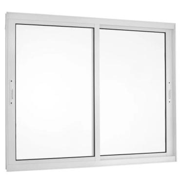 Imagem de Janela de Aluminio de Correr 100x120cm 2 Folhas Duplas Topsul Esquadrisul Preto
