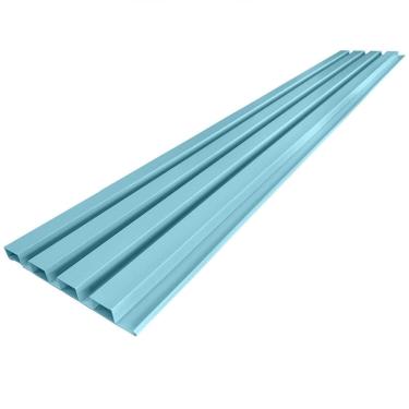 Imagem de Painel Ripado de Pvc em Placa 100cm X 15cm 7 Placas = 1m² com 2 Acabamentos em L de 105cm Bariri - caixa com 7 Unidade - Azul