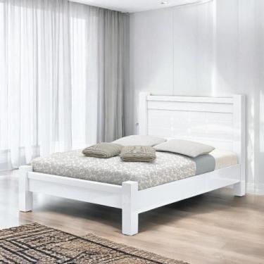 Imagem de Cama Casal Moderna Verona Branca - Mobiliar Home Shop