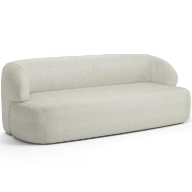 Imagem de Sofá 3 Lugares Curvo Orgânico Para Sala Living 180cm Barolo L06 Linho Cru - Lyam Decor