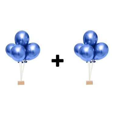 Imagem de Suporte Balão Bexiga Mesa - 2 Unidades - Base Em Madeira Mdf