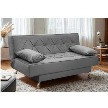 Imagem de sofá cama 1,80m Istambul Suede Cinza Mirra Decor