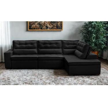 Imagem de Sofá de Canto Retrátil e Reclinável com Molas 3,40x2,00 Viena Suede Pr