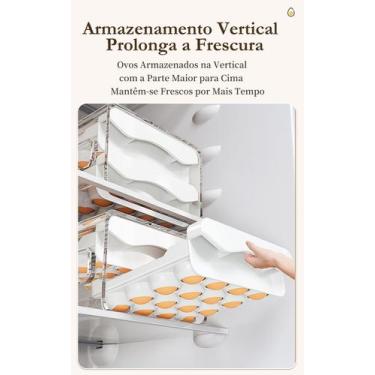 Imagem de Organizador Porta Ovos Com Tampa Geladeira Cozinha - GC