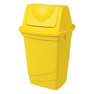 Imagem de Lixeira Tampa Basculante 30 Litros Resistente Antiodor Reciclagem Colo