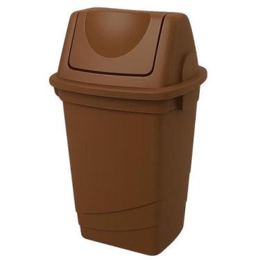 Imagem de Lixeira Tampa Basculante 30 Litros Resistente Antiodor Reciclagem Colo