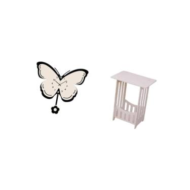 Imagem de Fenteer Relógio de Parede de Acrílico Borboleta para Quarto Infantil E Casa de Fazenda com Mesa de Cabeceira Portátil Prática para Sala de Estar, Sala de Jant