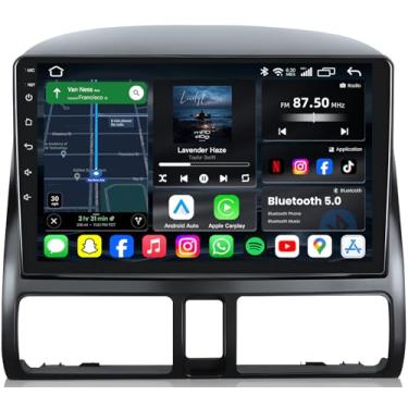 Imagem de Rádio veicular de 8 núcleos para Honda CRV 2002-2006: tela sensível ao toque HD 1280 * 800 HD Android 13 atualização estéreo para carro sem fio e Android Auto DSP Navegação GPS 5G WiFi Câmera de