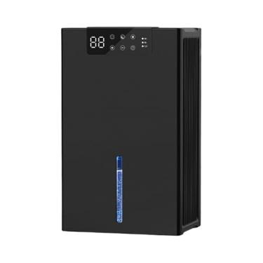 Imagem de Bothyi Desumidificador pequeno, silencioso, fácil de usar, portátil, com tanque de água de 2,4 L, desligamento automático para salas de estar, porões, Preto