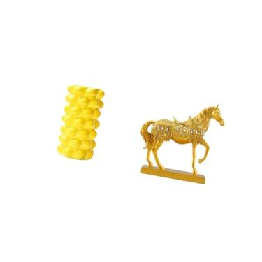 Imagem de Fenteer Vaso de Flores de Porcelana E Escultura de Cavalo para Mesa de Sala de Estar E Decoração de Escritório em Casa, Ornamento de Mesa Elegante E Recipient