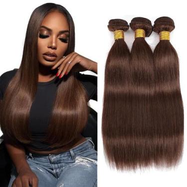 Imagem de Pacotes de cabelo Raivide Brown Straight Brazilian Virgin 40cm