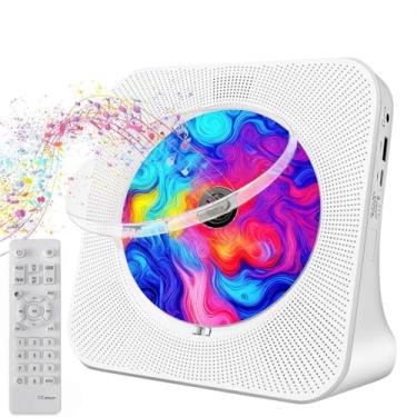 Imagem de 110-220V Leitor de CD, CD Player Portatil Bluetooth, HiFi Toca CD com Alto-Falantes Duplos Integrados, Display LED, Rádio FM, USB, AUX, Temporizador, Compatível com Fones de Ouvido