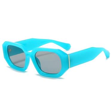 Imagem de Óculos de Sol Feminino Candy Color com Lentes Degradê UV400 e Proteção UV400 para Homens e Mulheres, Ideais para Esportes ao Ar Livre, Corrida e Ciclismo, Azul e Cinza Claro