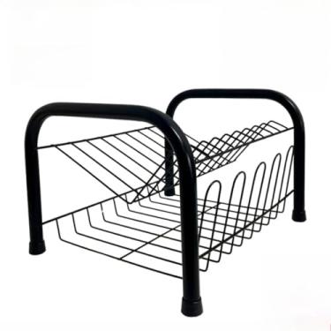 Imagem de Escorredor De Louças Versátil Duplo Compacto Secador Copos 9 Pratos 2 Andares(Grafite)