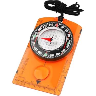 Imagem de Bússola de navegação ao ar livre para caminhadas e acampamento, ferramenta de localização de direção durável e precisa, equipamento de sobrevivência laranja leve para viagens de aventura
